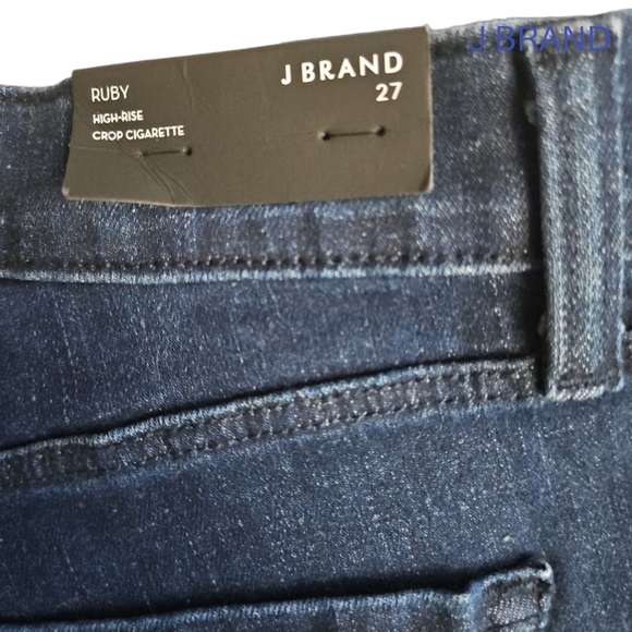 J BRAND Ruby Braided Catonite High-Rise Crop Cigarette Jean - Picture 7 of 9